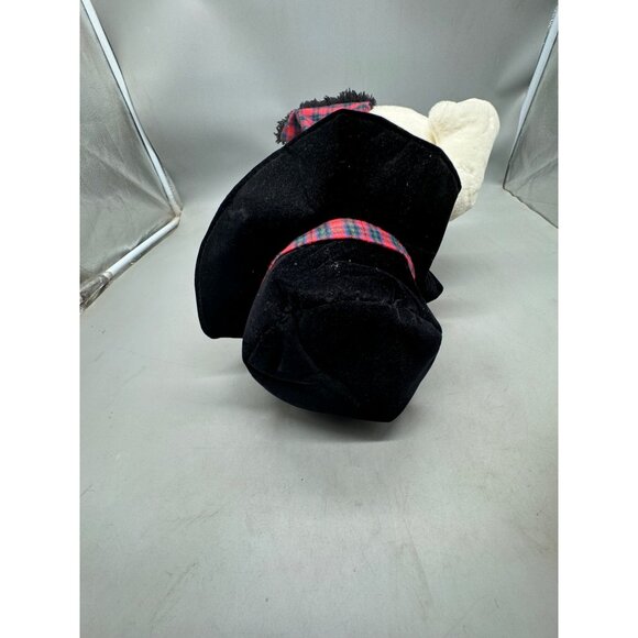 commonwealth snowden 1997 white Snowman Plush Toy top Hat & plaid Scarf 22" READ - Picture 8 of 14
